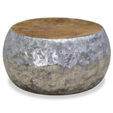 NNEVL Coffee Table Aluminium Teak 60x60x30 cm