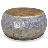 NNEVL Coffee Table Aluminium Teak 60x60x30 cm