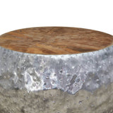 NNEVL Coffee Table Aluminium Teak 60x60x30 cm