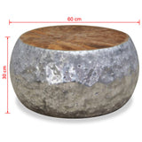 NNEVL Coffee Table Aluminium Teak 60x60x30 cm