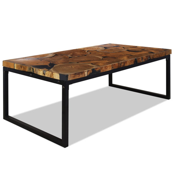 NNEVL Coffee Table Teak Resin 110x60x40 cm