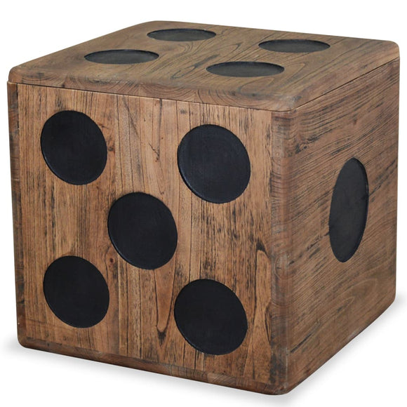 NNEVL Storage Box Mindi Wood 40x40x40 cm Dice Design