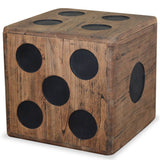 NNEVL Storage Box Mindi Wood 40x40x40 cm Dice Design