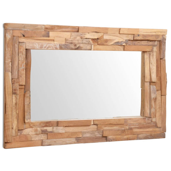 NNEVL Decorative Mirror Teak 90x60 cm Rectangular