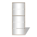 NNEVL Shoe Cabinet 5-Layer Mirror Oak 63x17x169.5 cm