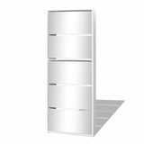 NNEVL Shoe Cabinet 5-Layer Mirror White 63x17x169.5 cm