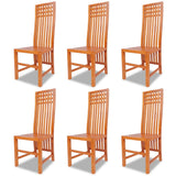 NNEVL Dining Chairs 6 pcs Solid Teak