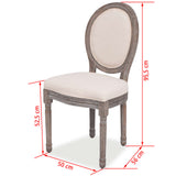 NNEVL Dining Chairs 6 pcs Cream Fabric