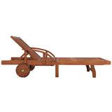 NNEVL Sun Loungers 2 pcs with Table Solid Acacia Wood