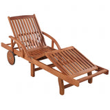 NNEVL Sun Loungers 2 pcs with Table Solid Acacia Wood