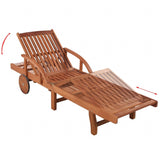 NNEVL Sun Loungers 2 pcs with Table Solid Acacia Wood