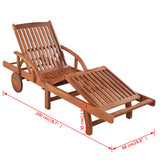 NNEVL Sun Loungers 2 pcs with Table Solid Acacia Wood