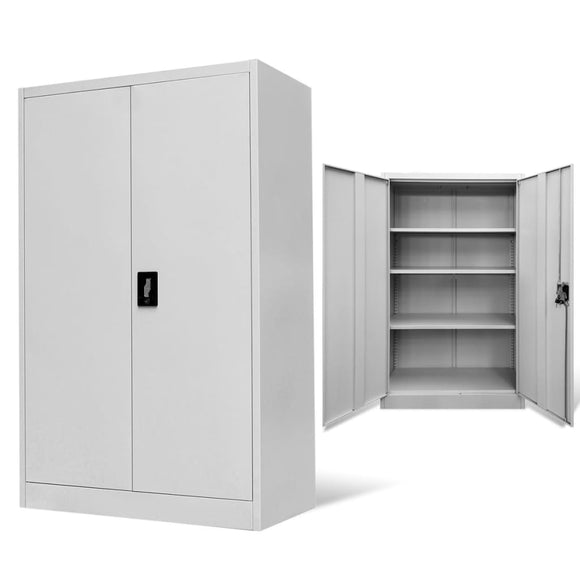 NNEVL Office Cabinet 90x40x140 cm Steel Grey
