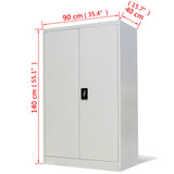 NNEVL Office Cabinet 90x40x140 cm Steel Grey