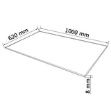 NNEVL Table Top Tempered Glass Rectangular 1000x620 mm