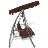 NNEVL Outdoor Swing Bench with Canopy Coffee