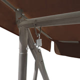 NNEVL Outdoor Swing Bench with Canopy Coffee