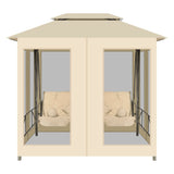 NNEVL Gazebo Convertible Swing Bench Cream White