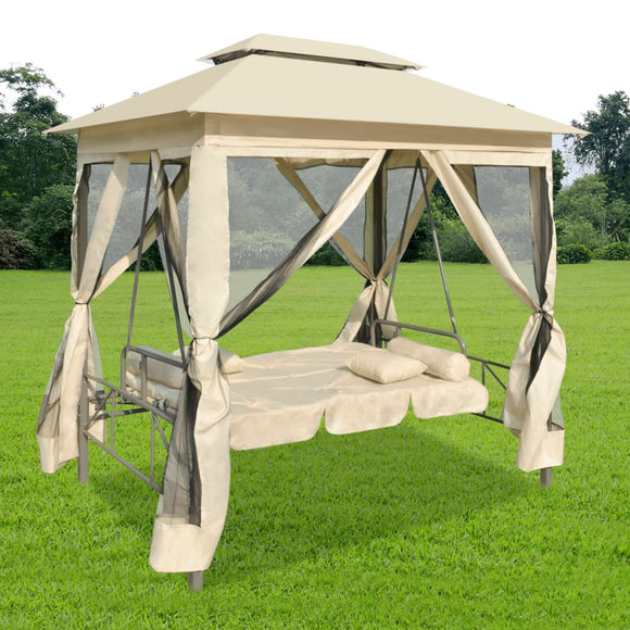 NNEVL Gazebo Convertible Swing Bench Cream White