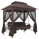 NNEVL Gazebo Convertible Swing Bench Coffee
