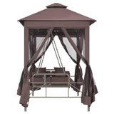NNEVL Gazebo Convertible Swing Bench Coffee