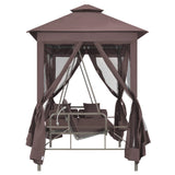 NNEVL Gazebo Convertible Swing Bench Coffee