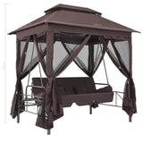 NNEVL Gazebo Convertible Swing Bench Coffee