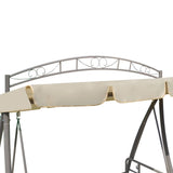 NNEVL Outdoor Convertible Swing Bench with Canopy Sand White