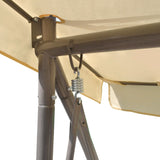 NNEVL Outdoor Convertible Swing Bench with Canopy Sand White