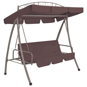 NNEVL Outdoor Convertible Swing Bench with Canopy Coffee