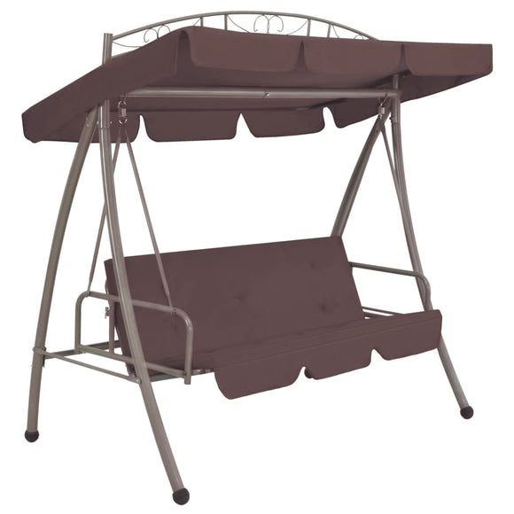 NNEVL Outdoor Convertible Swing Bench with Canopy Coffee