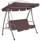 NNEVL Outdoor Convertible Swing Bench with Canopy Coffee