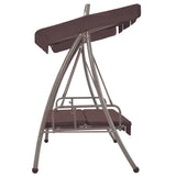 NNEVL Outdoor Convertible Swing Bench with Canopy Coffee