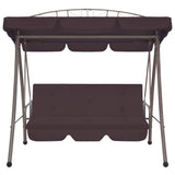 NNEVL Outdoor Convertible Swing Bench with Canopy Coffee