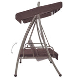 NNEVL Outdoor Convertible Swing Bench with Canopy Coffee