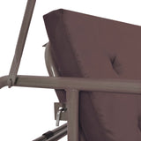NNEVL Outdoor Convertible Swing Bench with Canopy Coffee