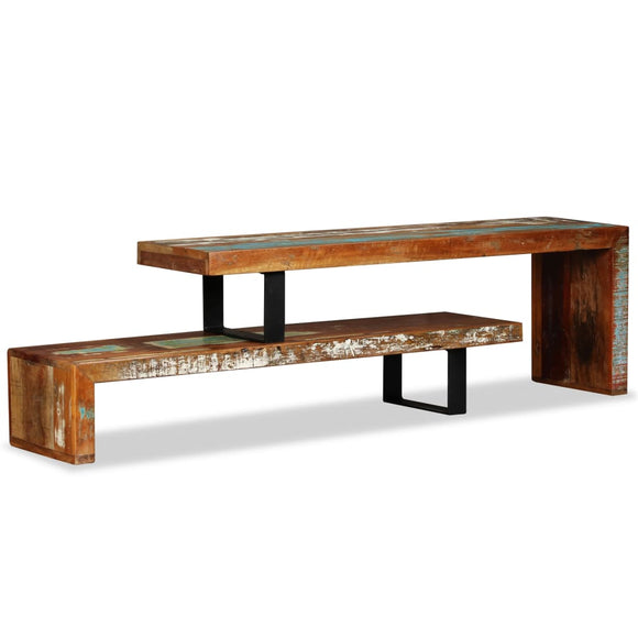NNEVL TV Stand Solid Reclaimed Wood