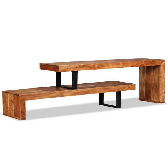 NNEVL TV Stand Solid Acacia Wood