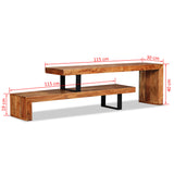 NNEVL TV Stand Solid Acacia Wood