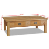 NNEVL Coffee Table Solid Teak 100x60x35 cm