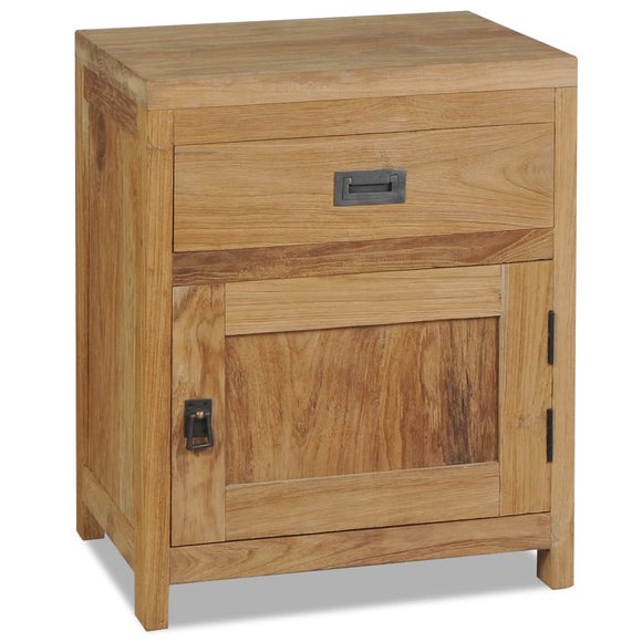 NNEVL Bedside Cabinet Solid Teak 40x30x50 cm