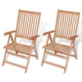 NNEVL Reclining Garden Chairs 2 pcs Solid Teak Wood