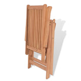 NNEVL 7 Piece Outdoor Dining Set with Folding Chairs Solid Teak Wood