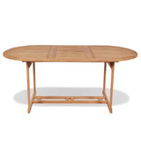 NNEVL 7 Piece Outdoor Dining Set with Folding Chairs Solid Teak Wood