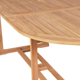 NNEVL 7 Piece Outdoor Dining Set with Folding Chairs Solid Teak Wood