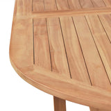 NNEVL 7 Piece Outdoor Dining Set with Folding Chairs Solid Teak Wood