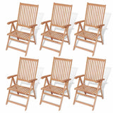 NNEVL 7 Piece Outdoor Dining Set with Folding Chairs Solid Teak Wood