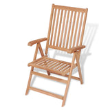 NNEVL 7 Piece Outdoor Dining Set with Folding Chairs Solid Teak Wood