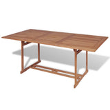 NNEVL 7 Piece Outdoor Dining Set Solid Teak Wood