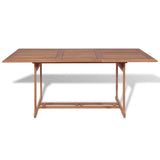 NNEVL 7 Piece Outdoor Dining Set Solid Teak Wood